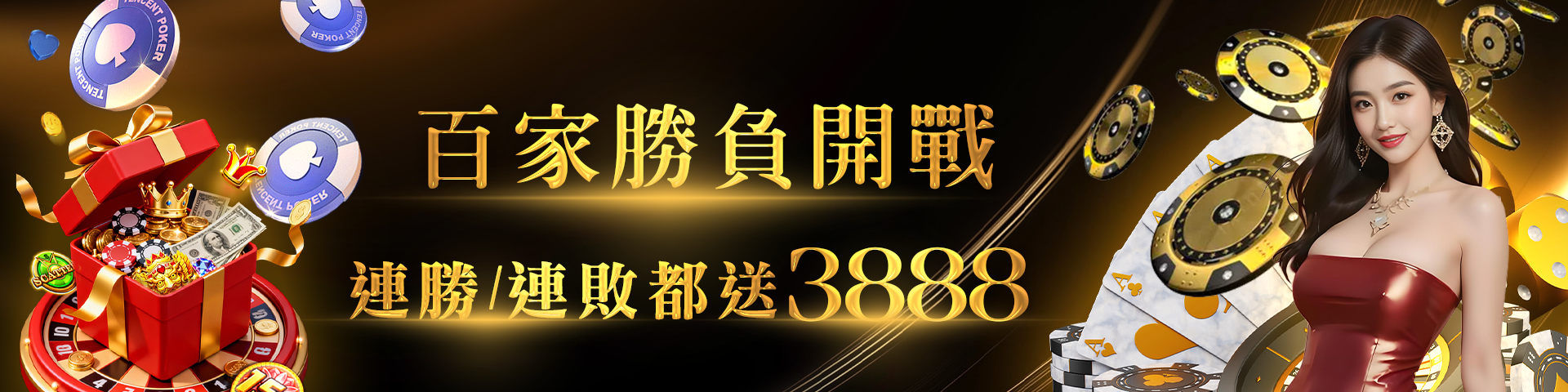 百家大回饋 勝負無所謂 連勝/敗都送最高3888